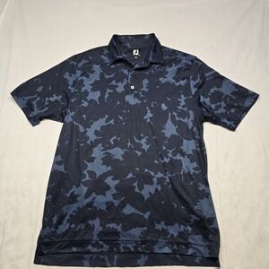 Footjoy FJ Men's Large Blue Camo Short Sleeve Polo Shirt Performance‎ Stretch